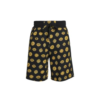 Versace Jeans Baroque Print Shorts In Black