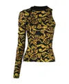 Versace Jeans Baroque Print Single-sleeve Top In Multi