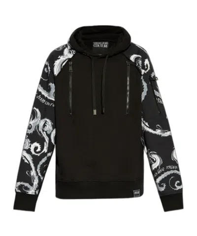 Versace Jeans Baroque-print Sweatshirt In Black