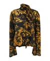 Versace Jeans Baroque-print Tie-neck Top In Yellow