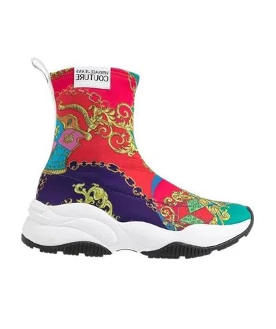 Versace Jeans Baroque Printed Leisure Sneakers In Multicolor