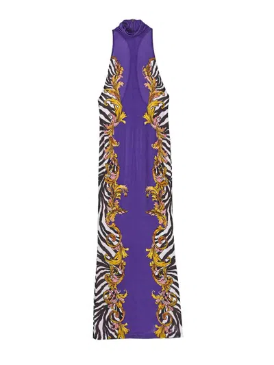 Versace Jeans Baroque Zebra Dress In Multi