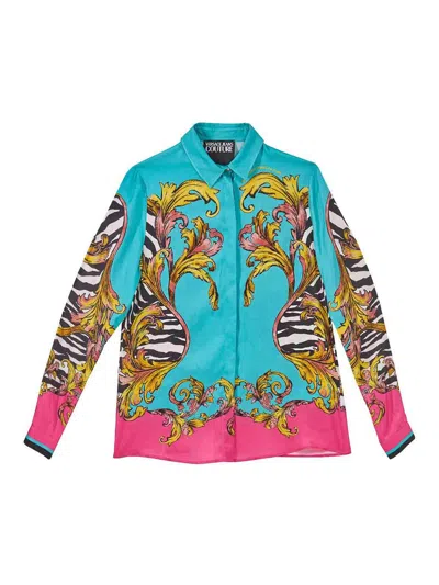 Versace Jeans Baroque Zebra Shirt In Blue