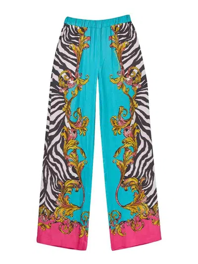 Versace Jeans Baroque Zebra Trousers In Multi