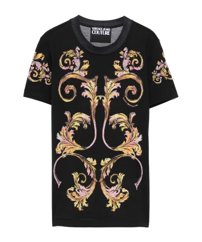 Versace Jeans Barroco-print T-shirt In Black