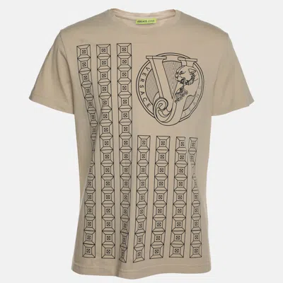 Pre-owned Versace Jeans Beige Cotton T-shirt M