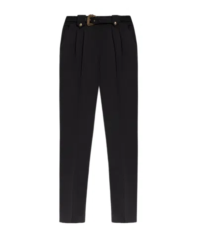 Versace Jeans Belt-loop Casual Pants In Black