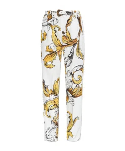 Versace Jeans Belt-loop Casual Pants In White