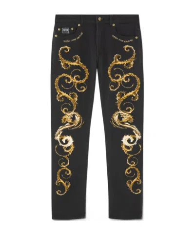 Versace Jeans Belt-loop Jeans In Black