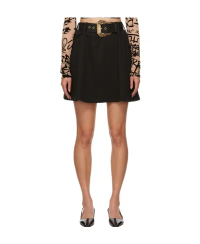 Versace Jeans Belt Ring Half Skirt In Black