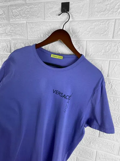 Pre-owned Versace Jeans Big Logo T Shirt In Purple