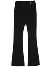Versace Straight Leg Wool Blend Trousers In Black