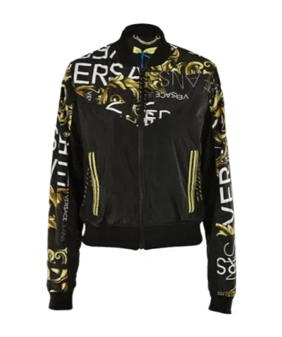 Versace Jeans Black Baroque Logo Printed Casual Jacket