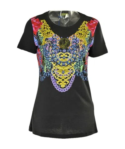 Versace Jeans Black Logo Detail T-shirt In Green