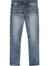 Versace Blue Jeans With Regular Fit And Medusa Hardware In Blue