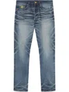 Versace Blue Jeans With Regular Fit And Medusa Hardware In Blue