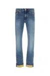 Versace Stretch Denim Jeans With Back Pockets In Blue