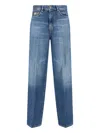 Versace Straight Trousers With Pockets And Loops In Blue