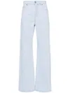 Versace Logo-patch Straight Jeans In Blue