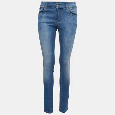 Pre-owned Versace Jeans Blue Washed Denim Skinny Jeans S Waist 28"