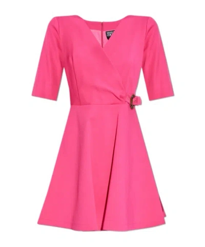 Versace Jeans Buckle Dress In Pink