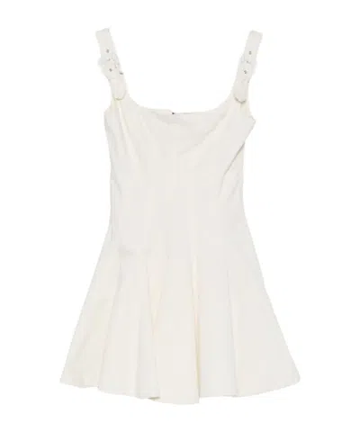 Versace Jeans Buckle Strap Dress In White
