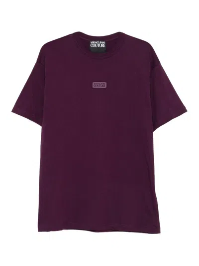 Versace Jeans Cotton T-shirt In Burgundy In Purple