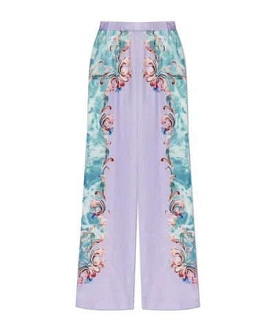 Versace Jeans Casual Pants With Elastic Waist In Blue