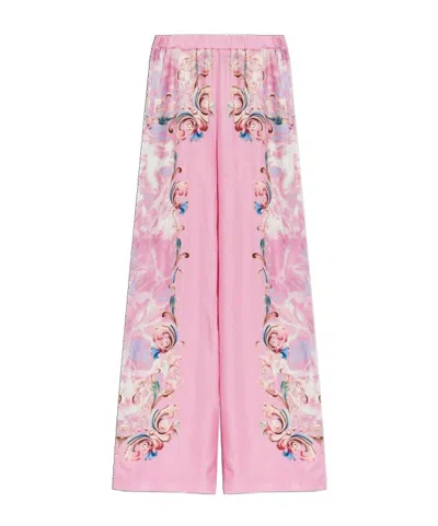 Versace Jeans Casual Pants With Elastic Waist In Pink