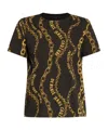 Versace Jeans Chain Couture Cotton T-shirt In Black