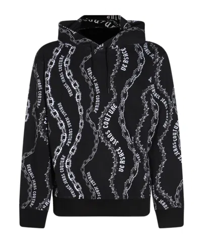 Versace Jeans Chain Couture Hoodie In Black
