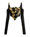 Versace Jeans Chain Couture Long-sleeved Corset In Black