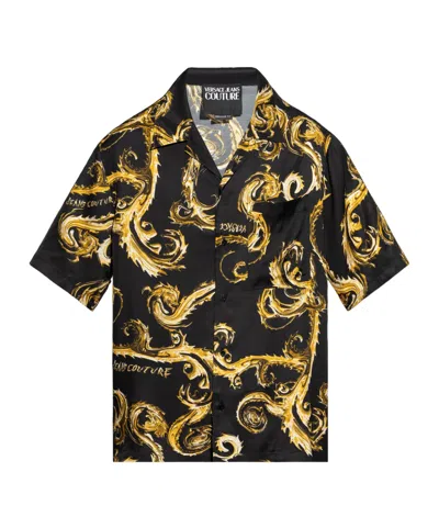 Versace Jeans Chain Couture Twill T-shirt In Black