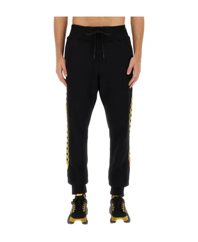 Versace Jeans Chain-print Track Pants In Black
