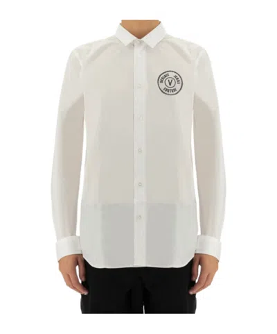 Versace Jeans Chain V-emblem Shirt In White