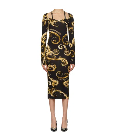 Versace Jeans Chromo Couture Dress In Black