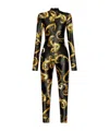 Versace Jeans Chromo Couture-print Jumpsuit In Black