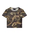 Versace Jeans Chromo Couture-print Mesh T-shirt In Black