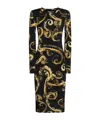 Versace Jeans Longuette Dress Baroque In Black
