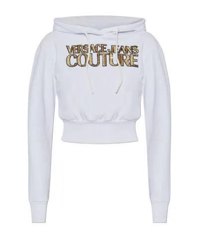 Versace Jeans Cotton Hoodie In White