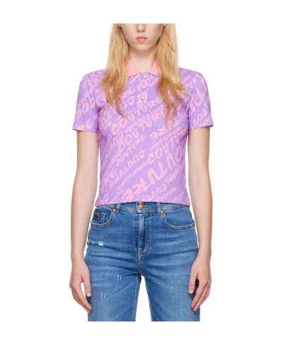 Versace Jeans Cotton Short-sleeved Polo Shirt In Blue