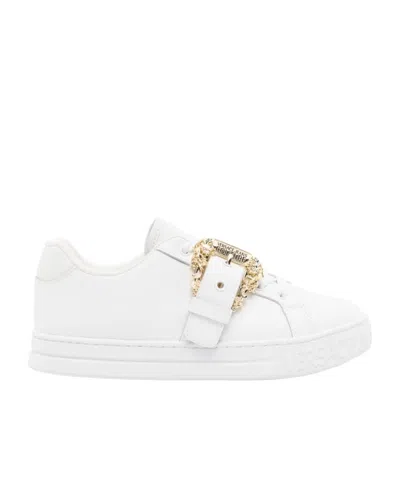 Versace Jeans Court 88 Leather Sneakers In White