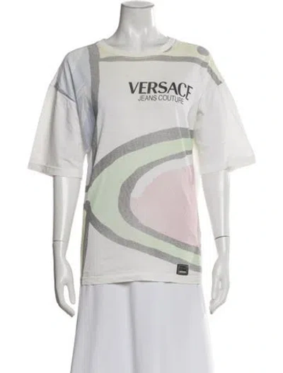 Pre-owned Versace Jeans Couture 1990's Graphic Print T-shirt In White