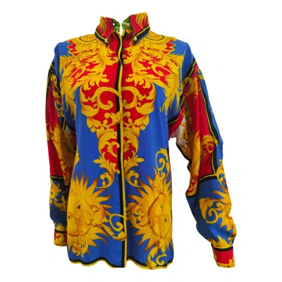 Pre-owned Versace Jeans Couture 1990s Miami Multicolored Shirt M Unisex In Brown