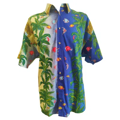 Pre-owned Versace Jeans Couture 1990s  Multicoloured Cotton Shirt Size L Unisex In Gray