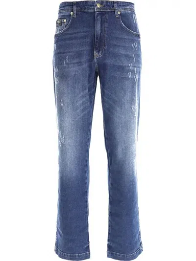 Versace Jeans Couture 5 Pocket Pants In Blue