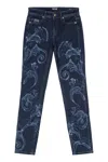 Versace Jeans Couture Skinny Jeans With Embroidered Design And Pockets In Blue