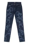 Versace Jeans Couture Skinny Jeans With Embroidered Design And Pockets In Blue