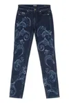 Versace Jeans Couture Skinny Jeans With Embroidered Design And Pockets In Blue