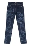 Versace Jeans Couture Skinny Jeans With Embroidered Design And Pockets In Blue